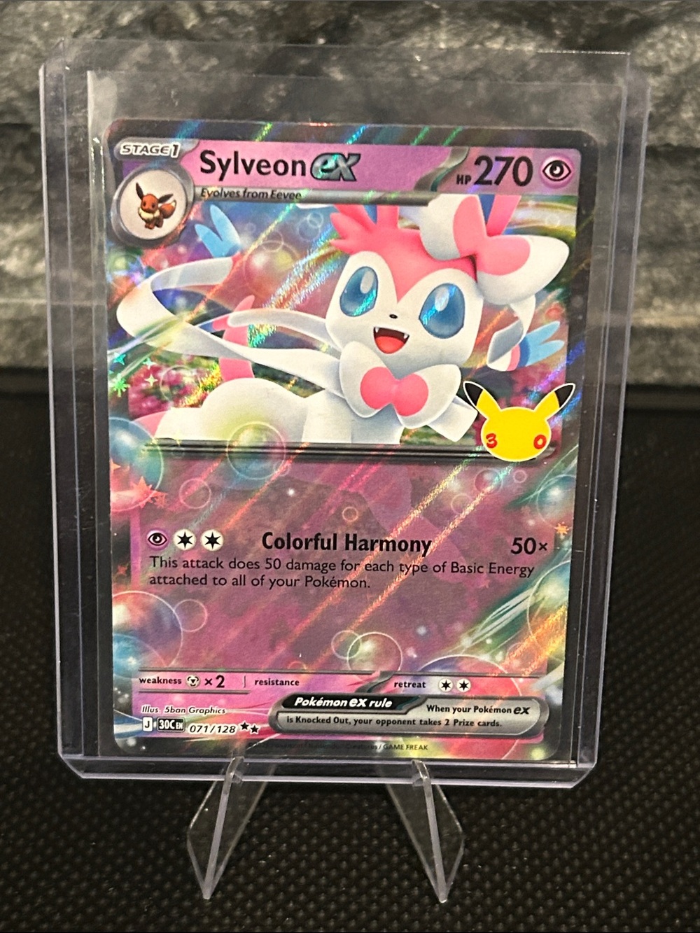 Pokemon Sylveon EX 071/128 30th Anniversary Celebrations Collection Holo M/NM